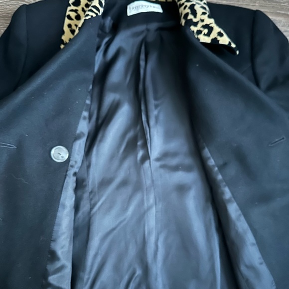 Vintage Bloomingdales Double Breasted Blazer Wool Leopard Animal Print Size 4 - Picture 8 of 9